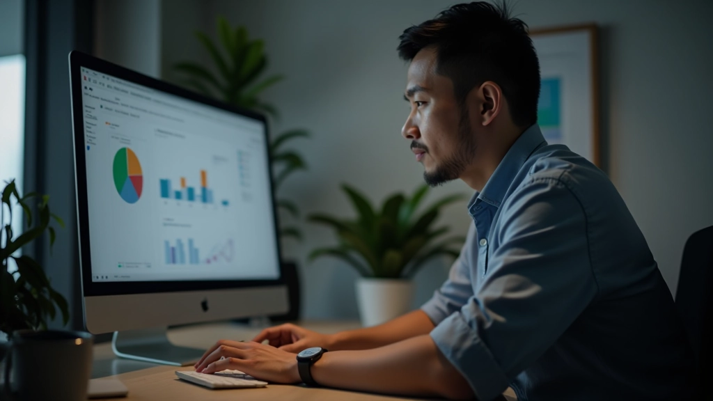 Founder sitting at desk reviewing multiple project timelines and task lists on monitor